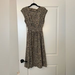 Leopard print midi dress - size small.